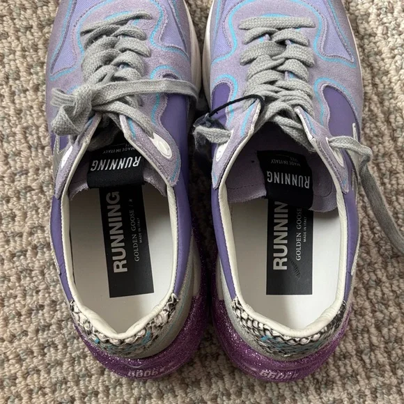 Golden Goose Lavender and Silver Sneakers - Picture 10 of 12